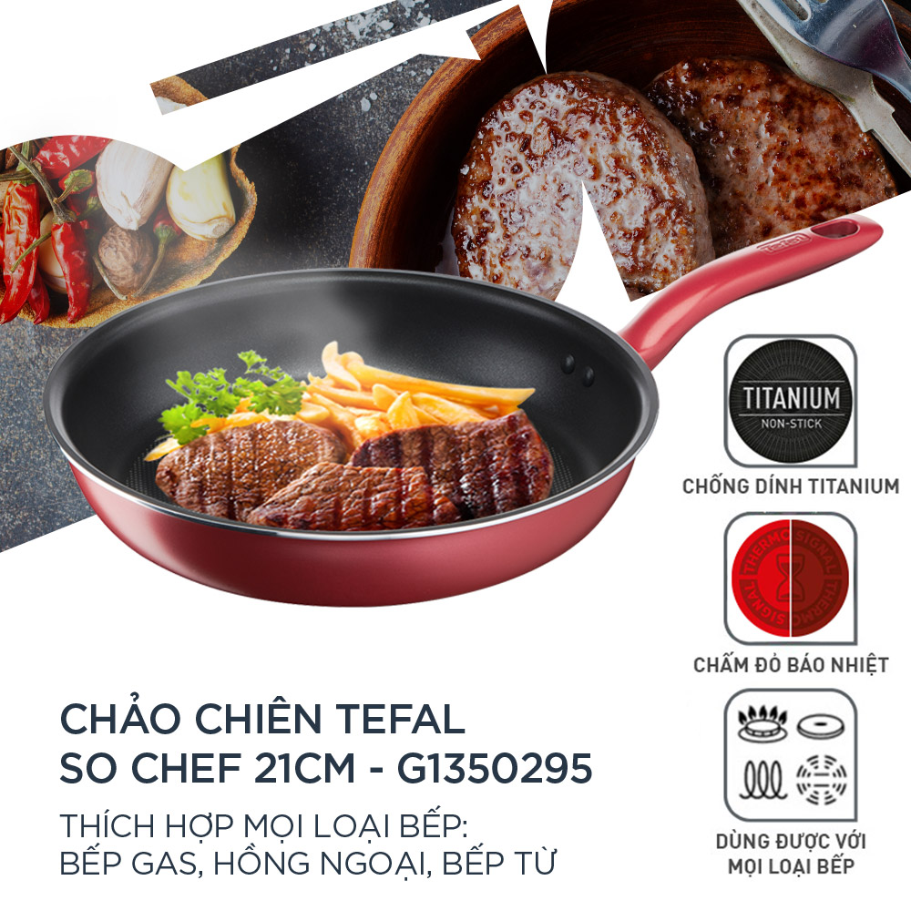 Chảo chiên chống dính dùng cho bếp từ - Tefal So Chef 21cm