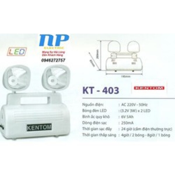 Đèn sạc khẩn cấp kentom - kt403