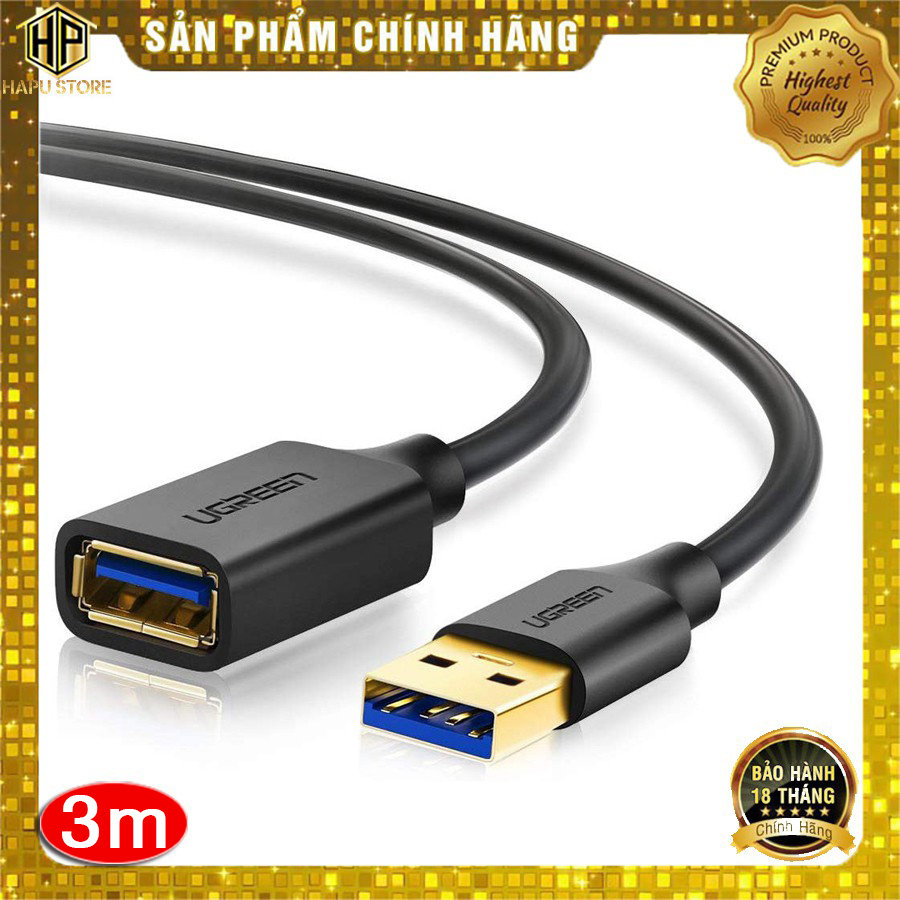 Cáp nối dài usb 3.0 ugreen 30127 dài 3m chính hãng - hapustore