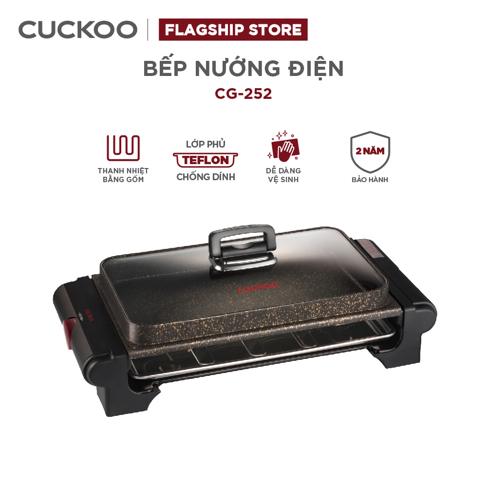 Bếp nướng điện Cuckoo CG-252 có nắp đậy kèm - Hàng chính hãng