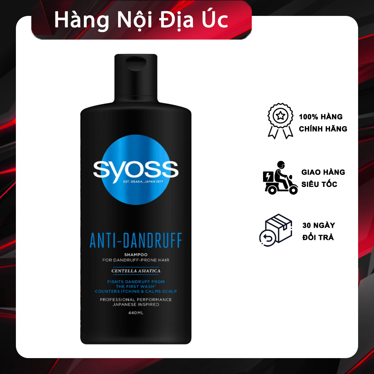 Dầu gội giảm gàu Syoss ANTI-DANDRUFF dành cho tóc nhiều gàu & da đầu ngứa 440 ml