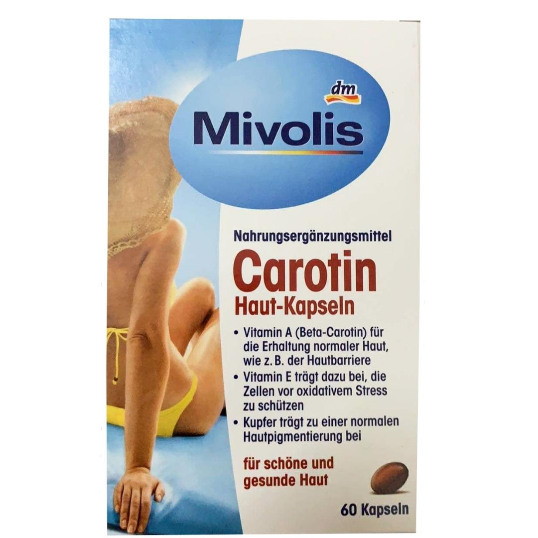 Viên Uống Chống Nắng Mivolis Carotin Hộp 60 Viên Hàng Đức Chính Hãng