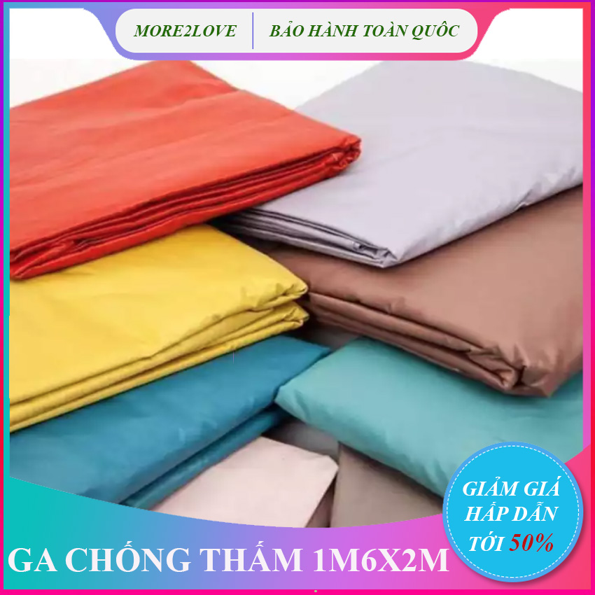 Ga Bọc Nệm Chống Thấm Nước 1M6X2M - Giải Quyết Được Nỗi Lo Ẩm Ướt Làm Hỏng Đệm, Mất Vệ Sinh Hoặc Để Lại Mùi Khó Chịu Do Nước Bẩn Thấm Loang Lổ Vào Đệm  - Ga Trải Giường Giá Rẻ, Ga Chống Thấm Tốt - More2lo