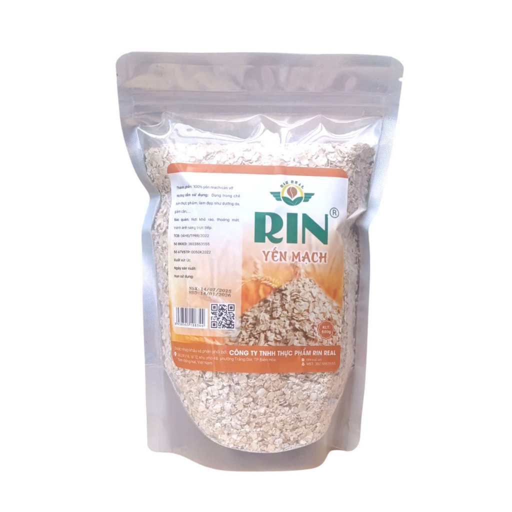 Yến mạch �Úc RIN REAL cán vỡ túi zip 500g - Nhất Tín Food