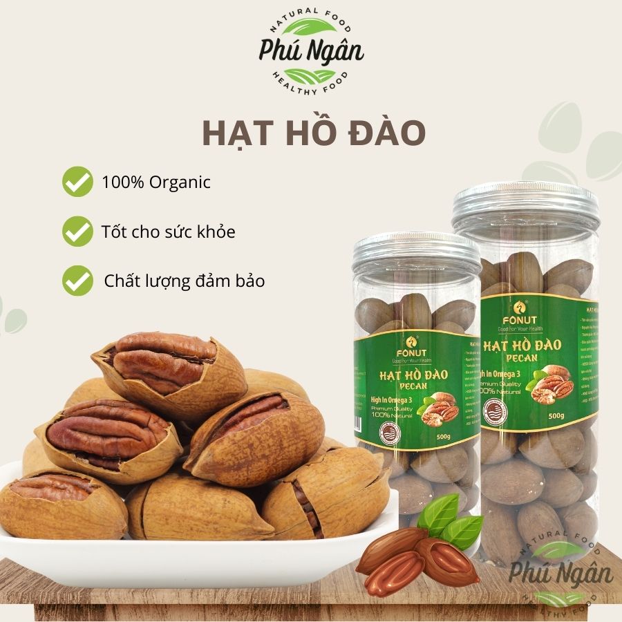 Hạt hồ đào, hồ đào Mỹ nguyên vỏ, hộp 500gr