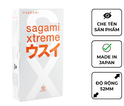 Bao cao su Sagami Superthin - mỏng - kiểu truyền thống - Hộp 10 chiếc
