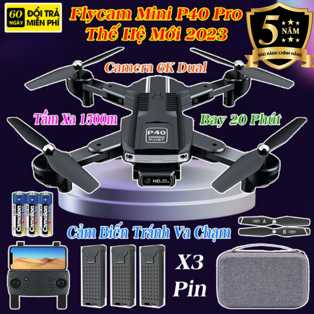 Máy Bay Flycam P40 Pro Max Máy Bay Camera Drone Plycam Playcam Flaycam Mini Điều Khiển Từ Xa Giá Siêu Rẻ