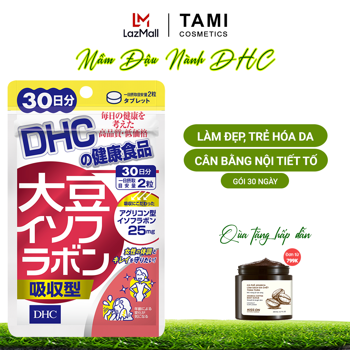 Viên uống mầm đậu nành DHC Nhật Bản thực phẩm chức năng làm đẹp da, ngăn ngừa lão hóa và bảo vệ sức khỏe 30 ngày TA-DHC-SOY30