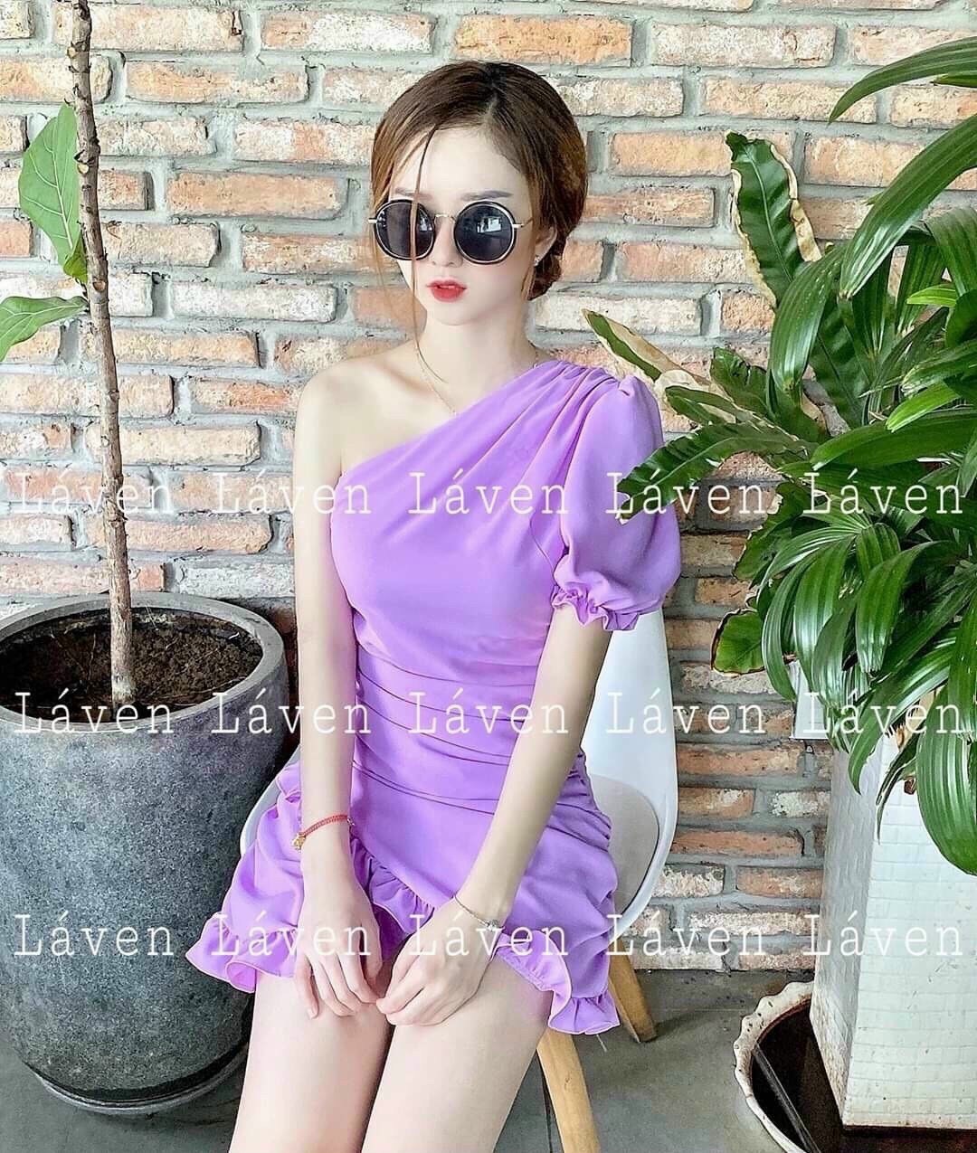 [HCM]Đầm kate ôm body cổ chéo xinh sắn
