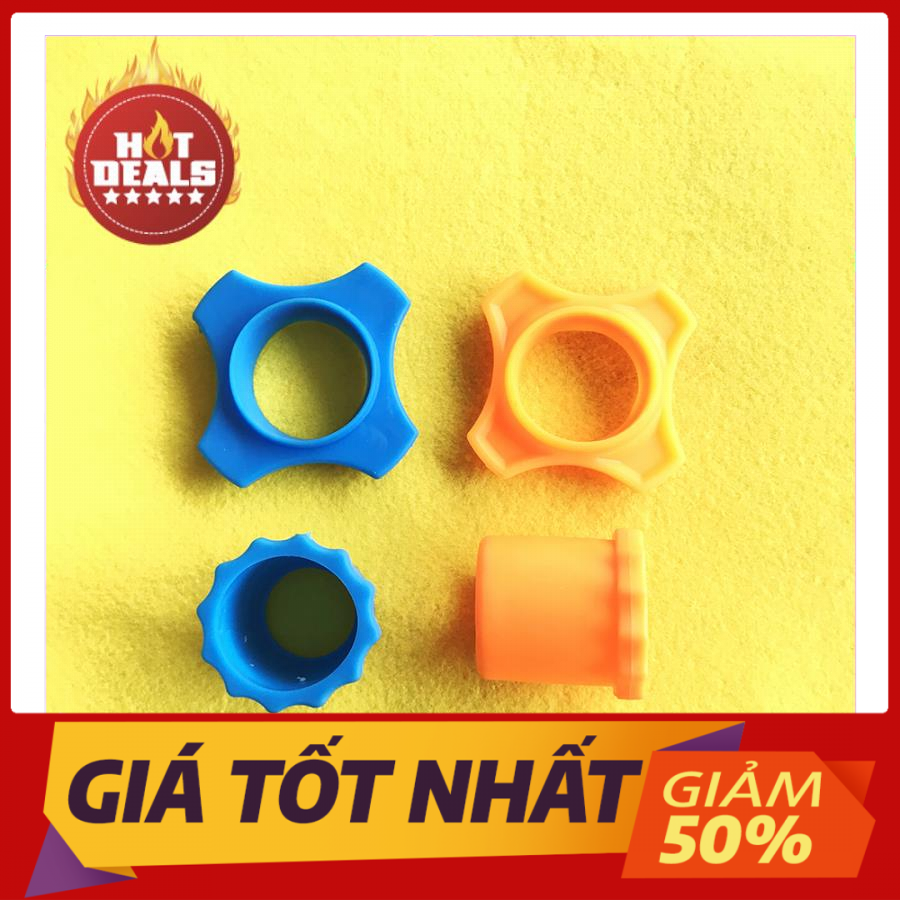 Bộ 4 cái chống lăn cao su 2 trên 2 dưới cho micro không dây ( xanh dương và cam )