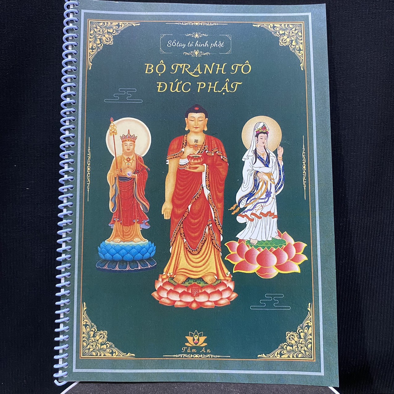 Vở Vẽ Hình Phật , Bộ Tranh Tô Hình Đức Phật Bìa Cứng Lò Xo Đẹp - TamLinhNgocBao