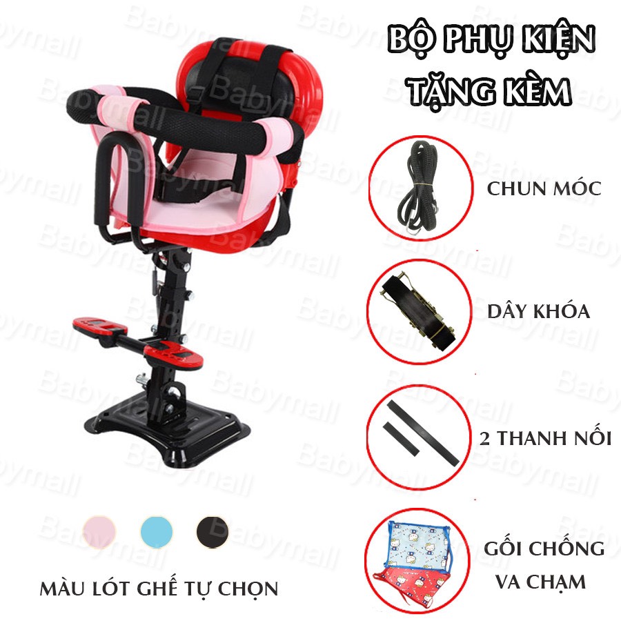 Ghế Ngồi Xe Máy Cho Bé Ngồi Trước Xe Ga, Xe Điện Chở Bé Đi An Toàn Phù Hợp Vision, SH, Lead, Vespa Chống Rung Va Đập - 5