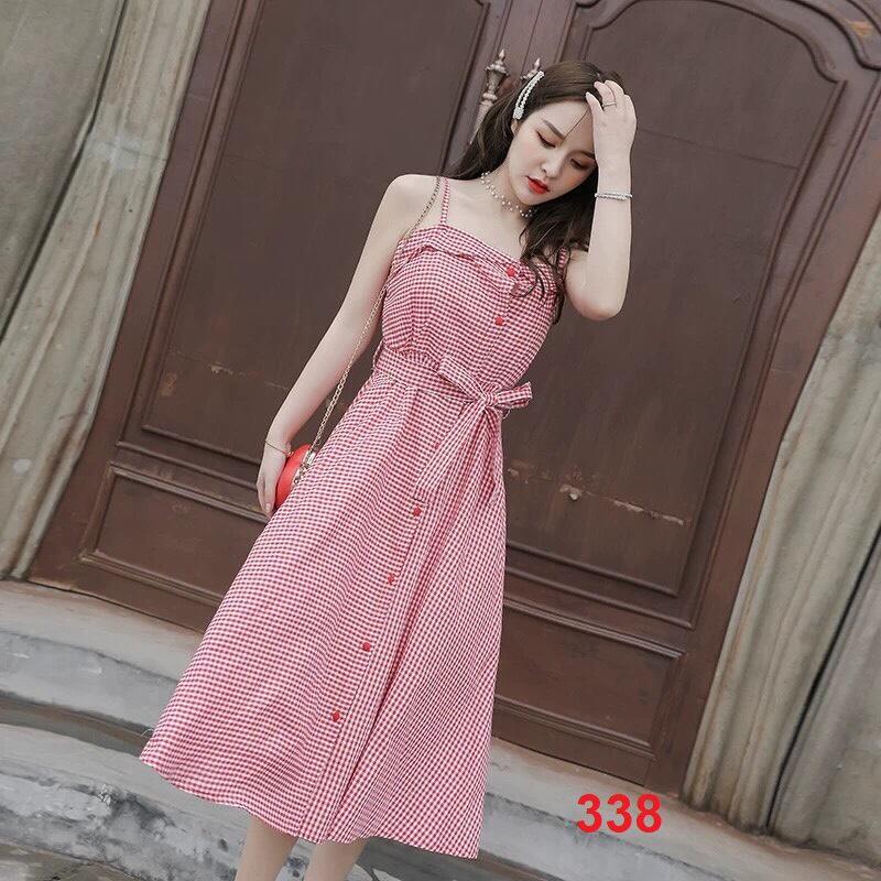 Đầm caro tay phối lưới siêu dễ thương ad