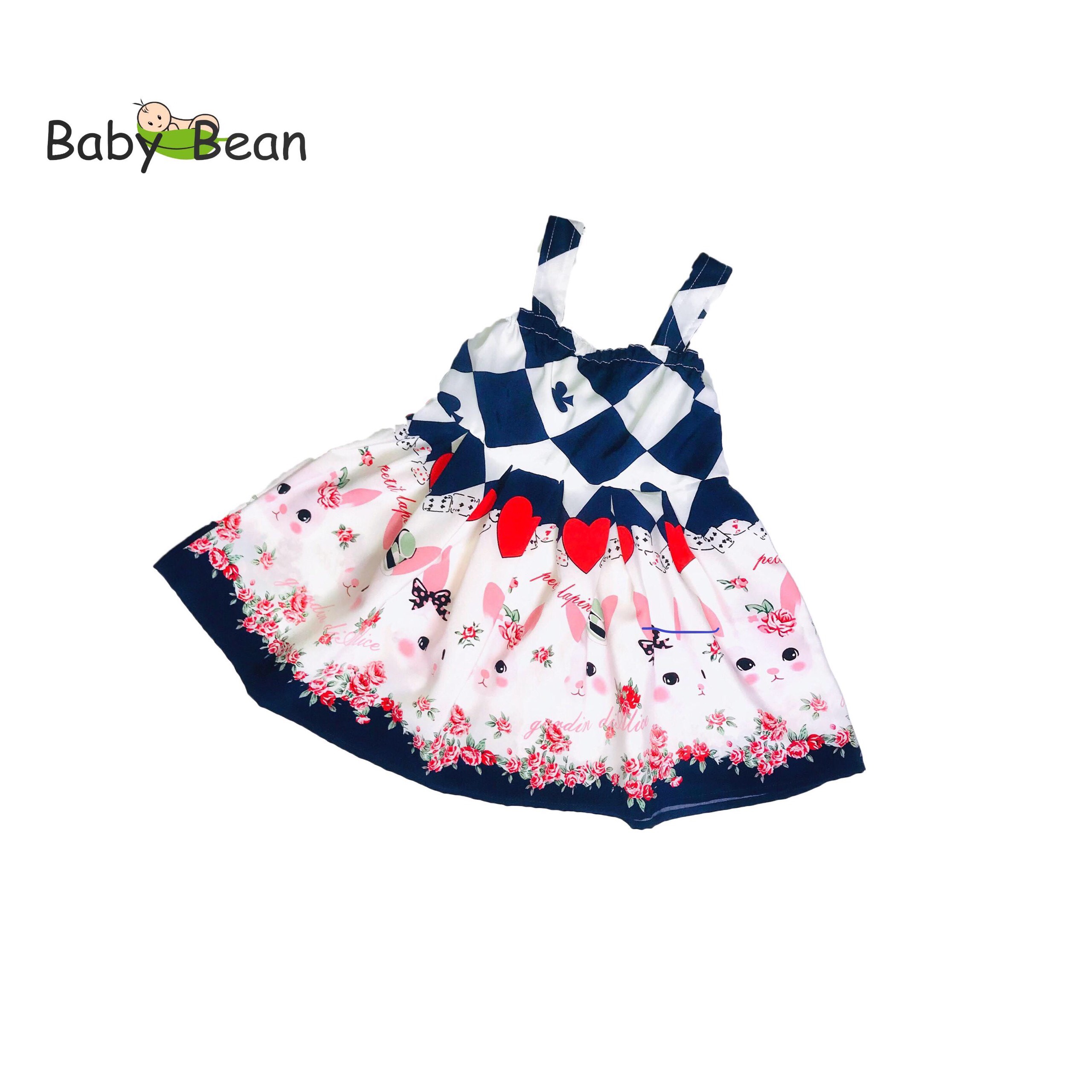 Váy đầm lụa bản dây bé gái babybean