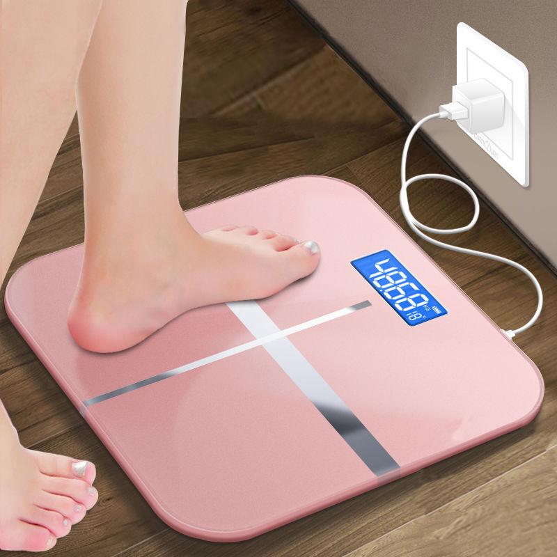 Rose Gold Household Weighing Scale Rechargeable Electronic Scale Essence