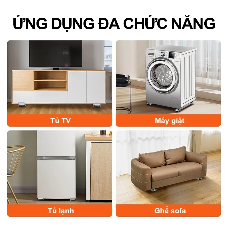 Giá Đỡ Máy Giặt 300KG Có Bánh Xe – Chân Kê Máy Giặt, Đế Kê Tủ Lạnh Chống Rung Trượt, Co Giãn Linh Hoạt