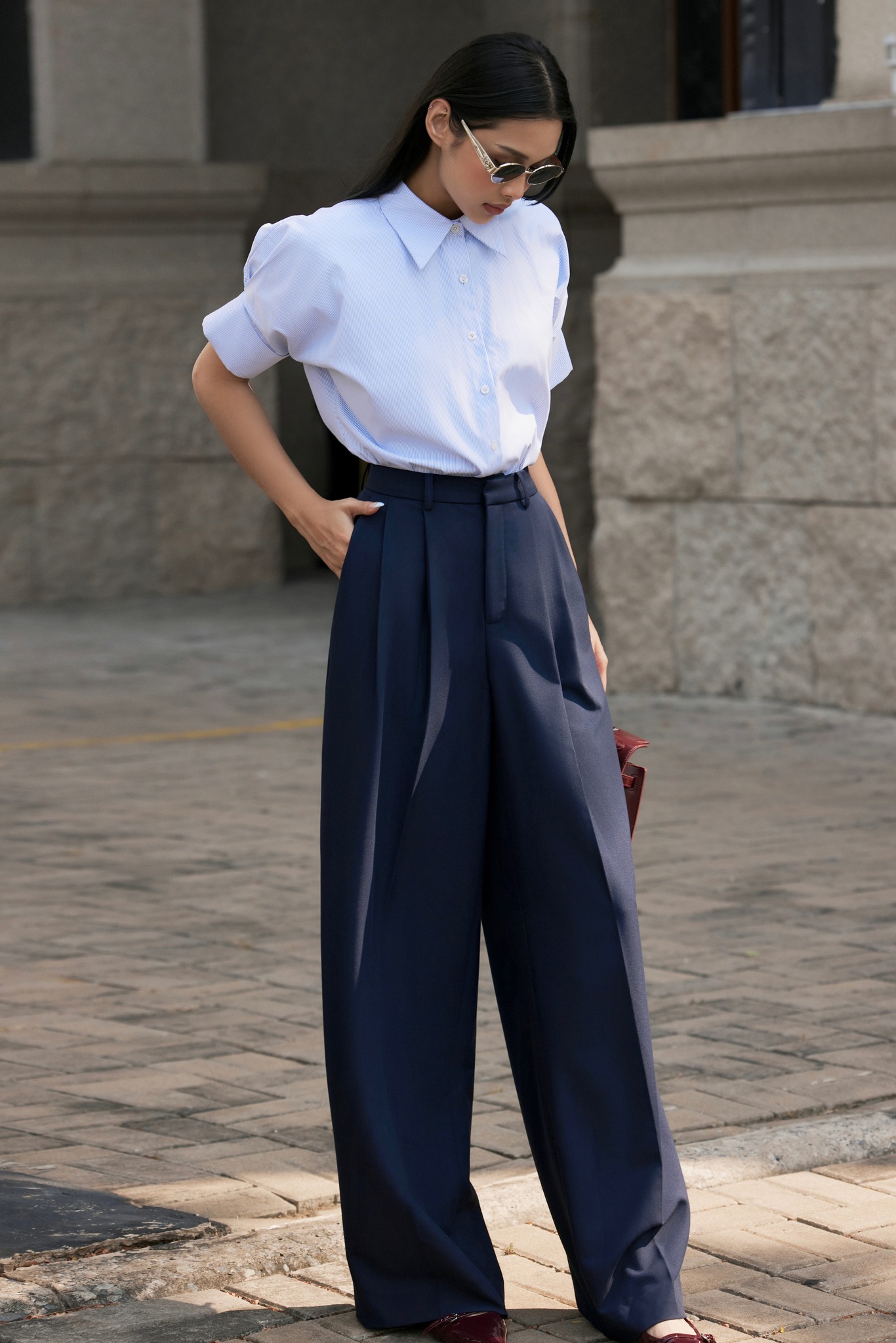 Quần suông xanh navy huong boutique bsq06