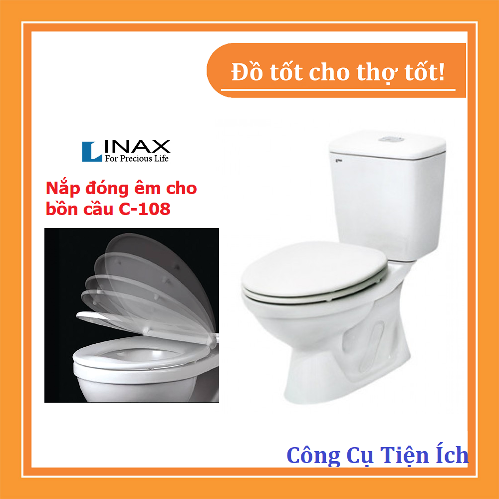Nắp gập êm thay thế cho bồn cầu Inax 108 - Nắp nhựa rơi êm cao cấp Sunzin 108