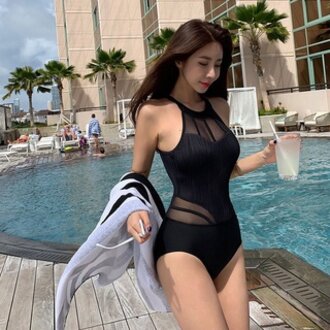 Bikini đi biển liền thân che bụng bánh bèo cực xinh