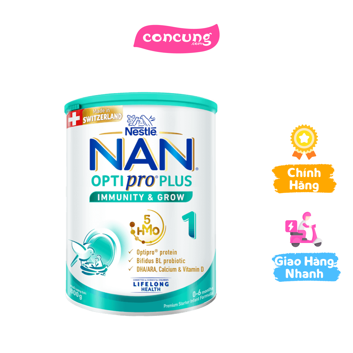 Sản phẩm dinh dưỡng công thức Nestlé NAN OPTIPRO PLUS 1 800g