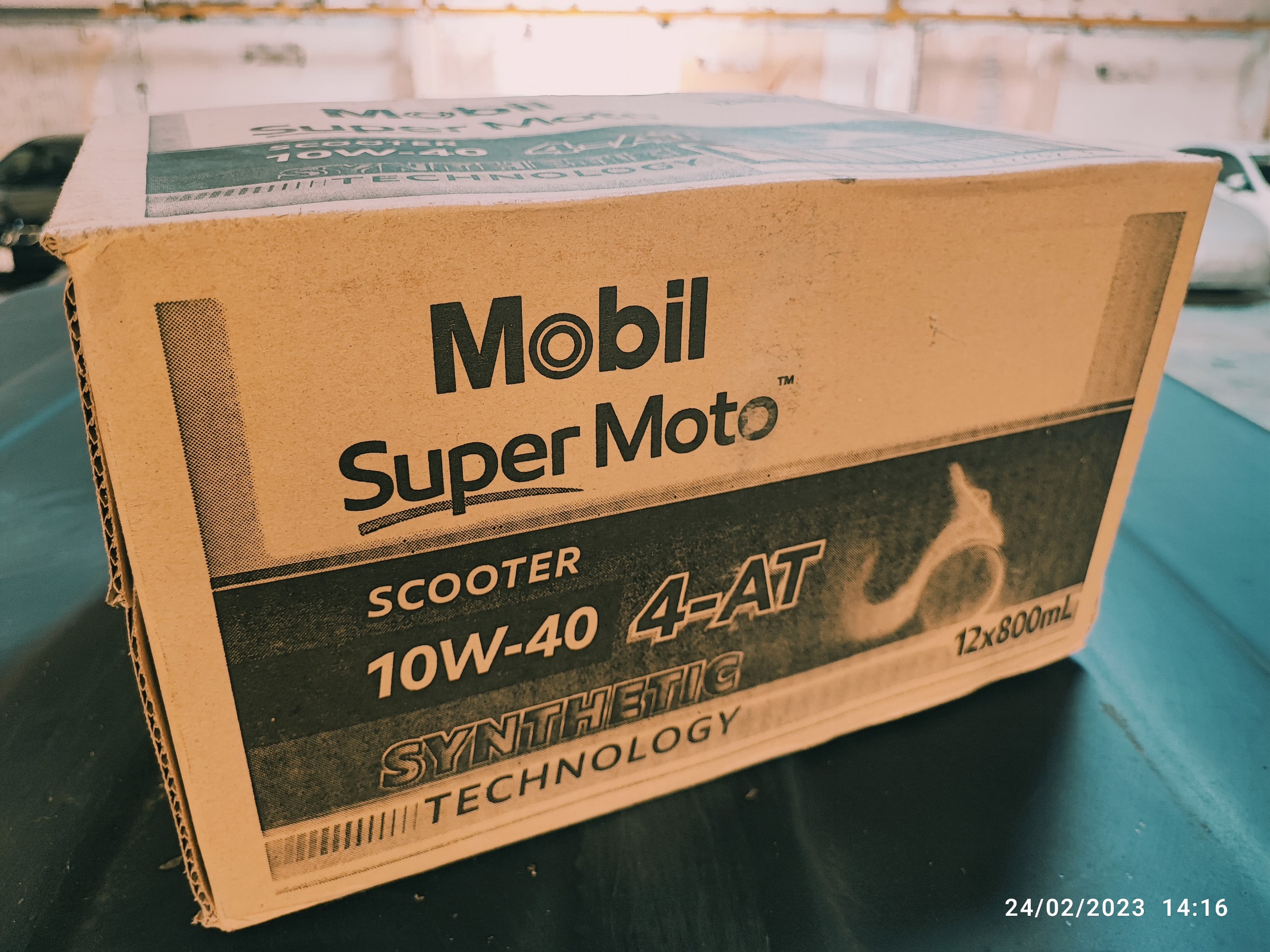 [Dạng Thùng]Nhớt Super Moto Mobil 10W40 ( 1 thùng 12 chai)