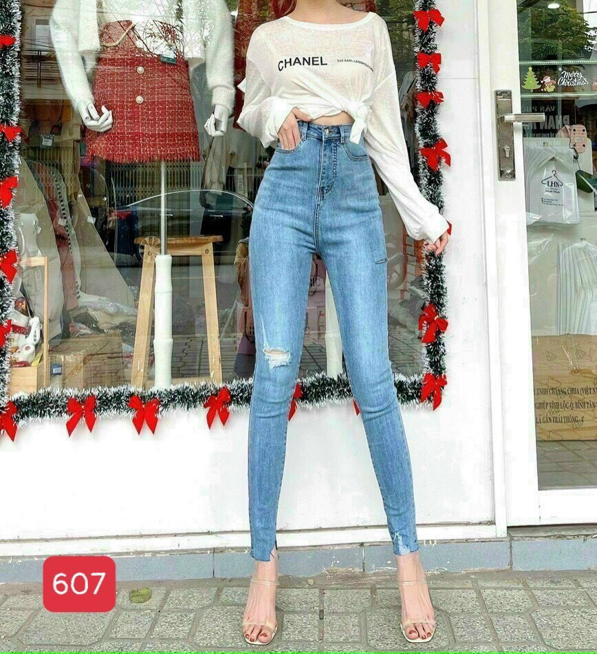 [HCM]Quần jean nữ chất bò cao cấp ôm body - quần jean nữ lưng siêu cao co giãn - quần jean nữ cạp cao kiểu mới 2021 siêu hot thời trang cao cấp binstore94 bs607