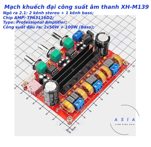 Mạch khuếch đại công suất âm thanh xh-m139 12v 24vdc tpa3116d2 2x50w+100w