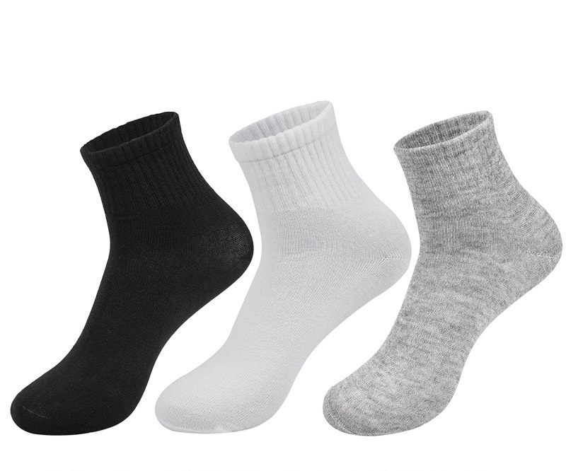 Set 3 đôi tất nam cổ cao trên mắt cá chân vớ cotton mềm vớ nam nữ co giãn tốt