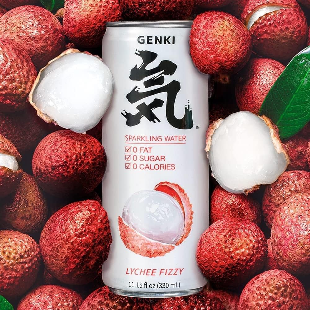 Soda không đường Genki Forest 330ml.  thùng 24 lon  vải