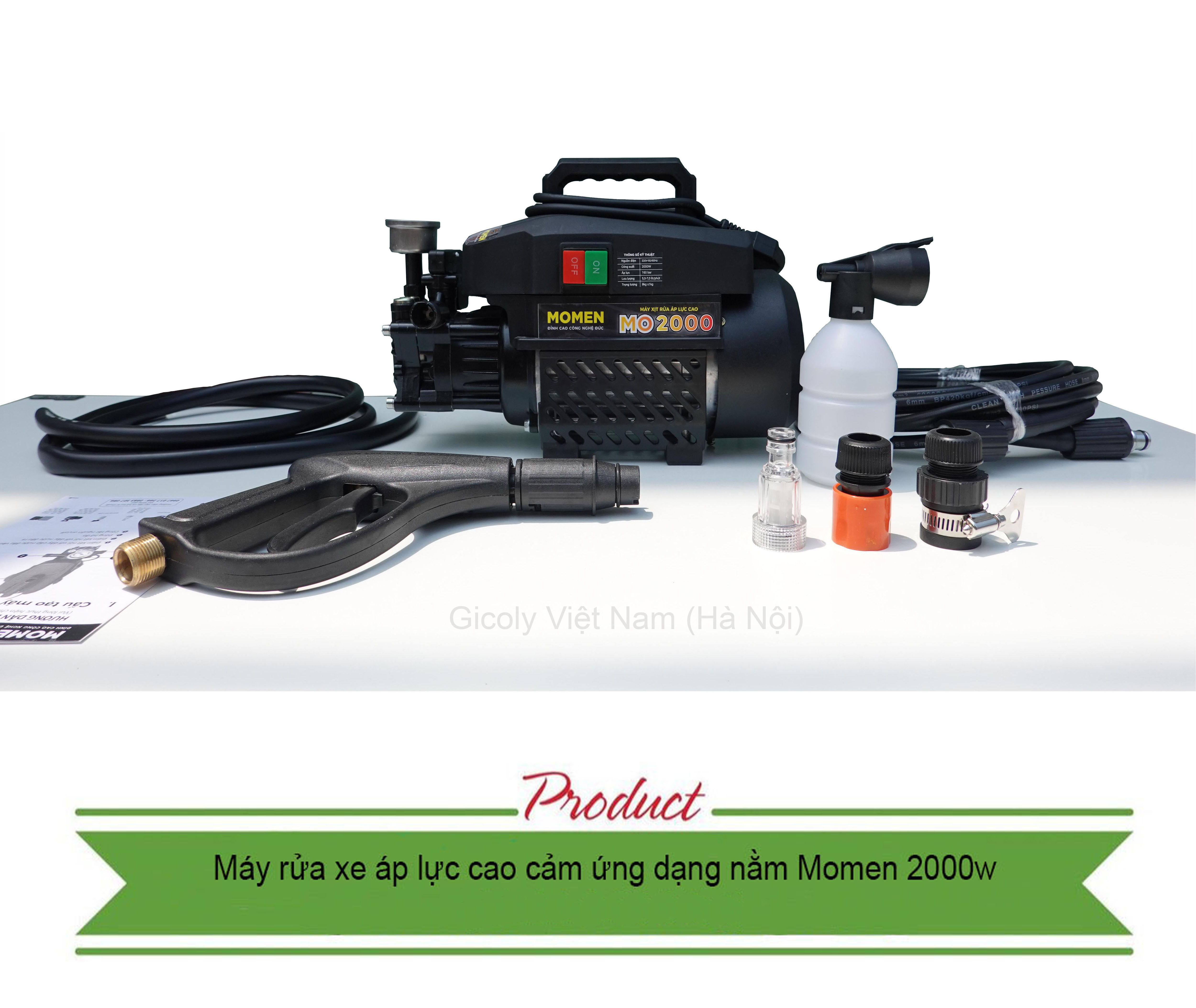 Máy Rửa Xe Áp Lực Cao Cảm Ứng Dạng Nằm Momen 2000w(đen)  GICOLY – (BQ740)