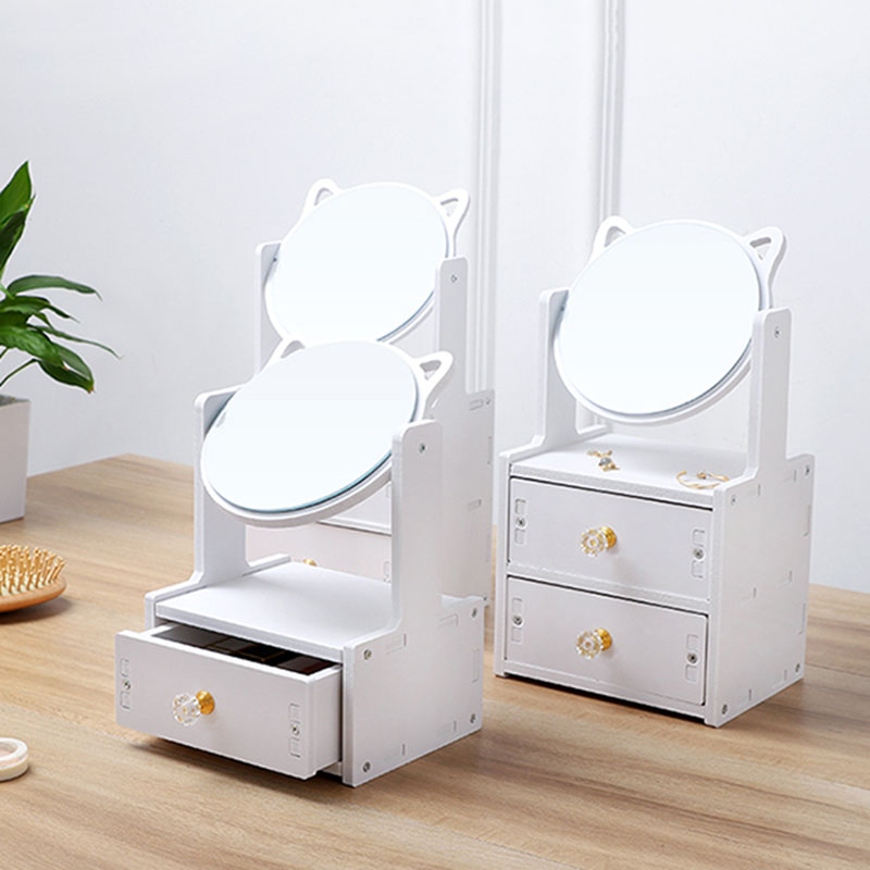 KỆ TRANG ĐIỂM CÓ GƯƠNG TAI GẤU DỄ THƯƠNG ĐẸP MẮT