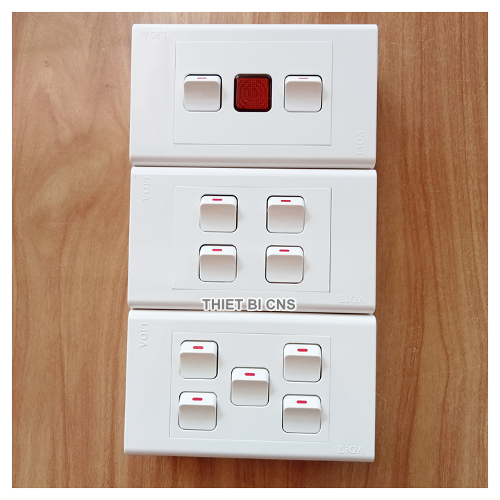 Bộ 1 đến 6 Công tắc Vanlock SINO - S18A hạt vuông  Chính hãng