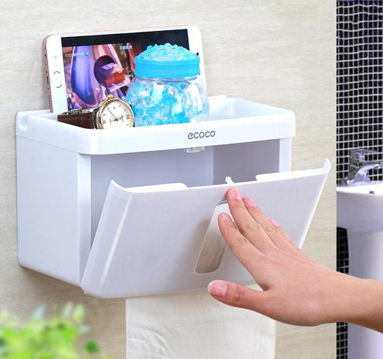 Hộp đựng Giấy Vệ Sinh ECOCO Cao cấp, HỘP ĐỰNG GIẤY VỆ SINH CUỘN LỚN, KHÔNG LÕI ĐA NĂNG  ECOCO.