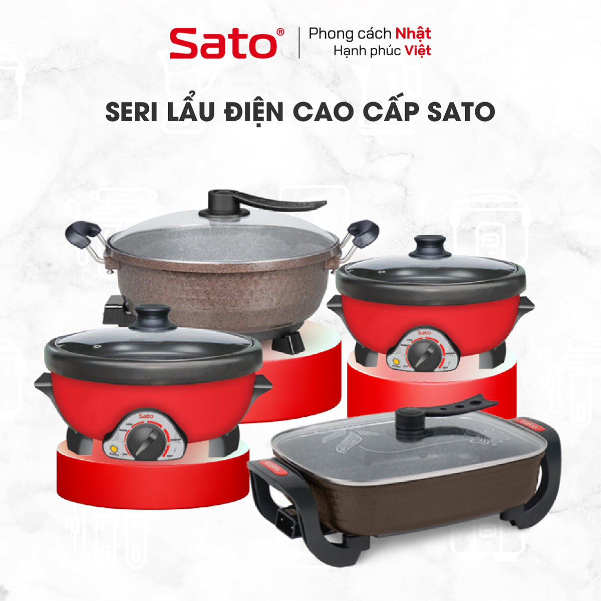 Seri nồi lẩu điện cao cấp Sato