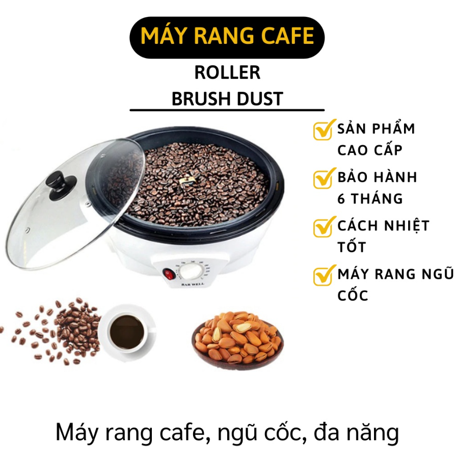 Máy rang cà phê ngũ cốc đa năng - mẻ rang 1 kg - 1.5 kg - kiểm soát nhiệt độ - chảo rang điện, các loại hạt đa năng cao cấp công suất 800W. bảo hành 12 tháng. lỗi 1 đổi 1.
