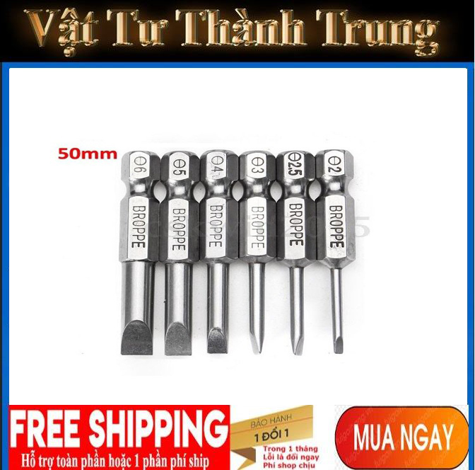 Bộ 6 lục giác tô vít 2 cạnh 50mm