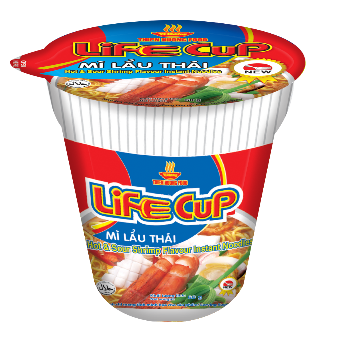 Thùng 24 ly mì lẩu thái life cup 60g/ly