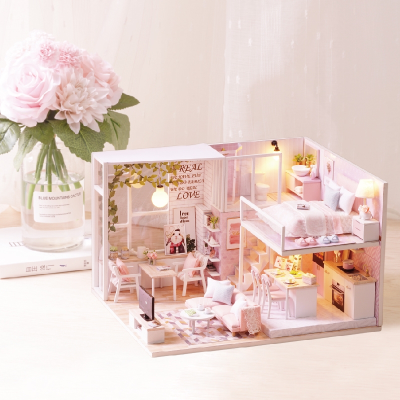 Kèm mica và keo dán - mô hình nhà gỗ lắp ráp diy- l022 tranquil life
