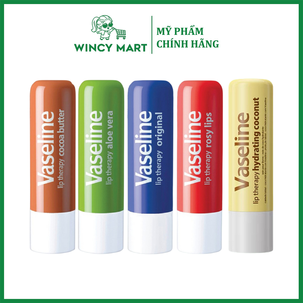 Son Dưỡng Môi Vaseline Son Thỏi Lip Therapy 4.8g Dưỡng Môi Dịu Nhẹ Và Mềm Mại Tự Nhiên - Wincy Mart
