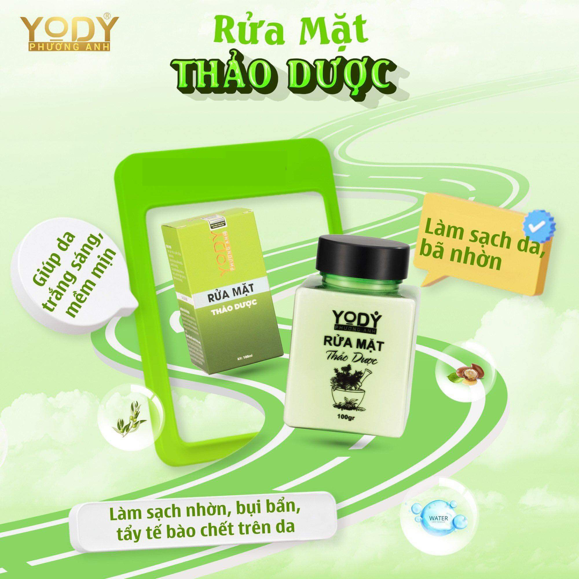 Bột rửa mặt Yody White Phương Anh Mẫu Mới chính hãng