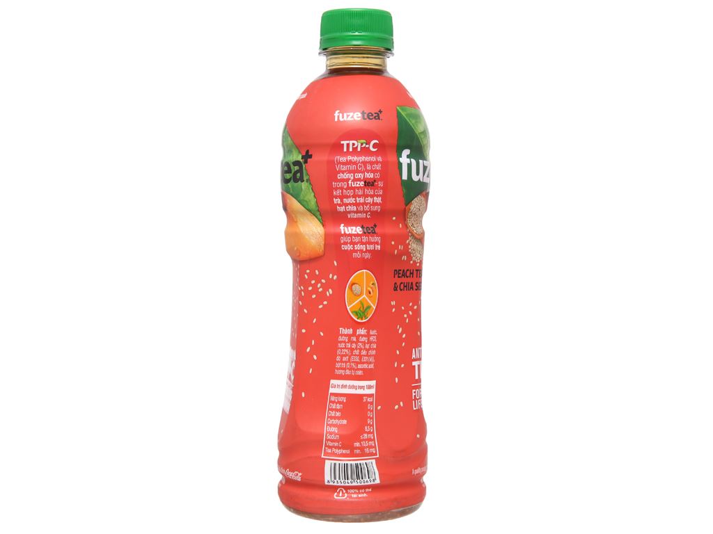 Trà đào và hạt chia Fuze Tea 450ml