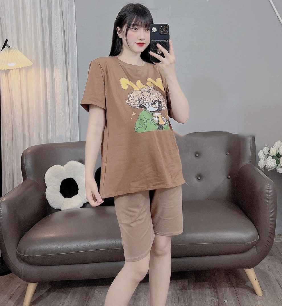 Bộ bầu - bộ Mặc Nhà sau sinh - - chất liệu Thun Cotton Mềm mát