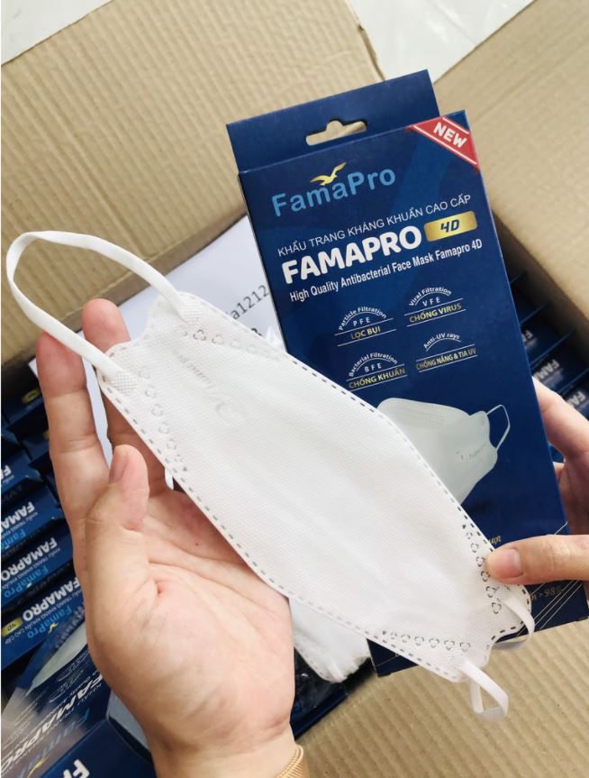 Combo 5 hộp khẩu trang y tế cao cấp kháng khuẩn 3 lớp Famapro 4D