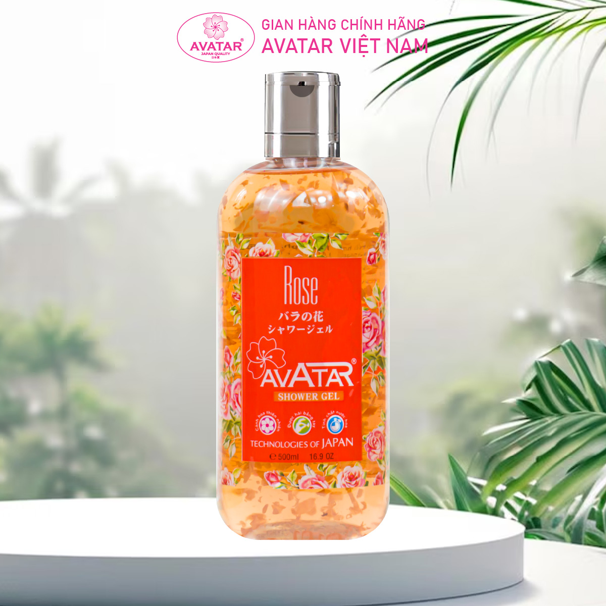 Sữa tắm Rose hương nước hoa Nhật cao cấp với cánh hoa hồng - nguyên chất giúp tươi trẻ làn da mịn màng, mềm mại và trắng hồng Avatar 500ml