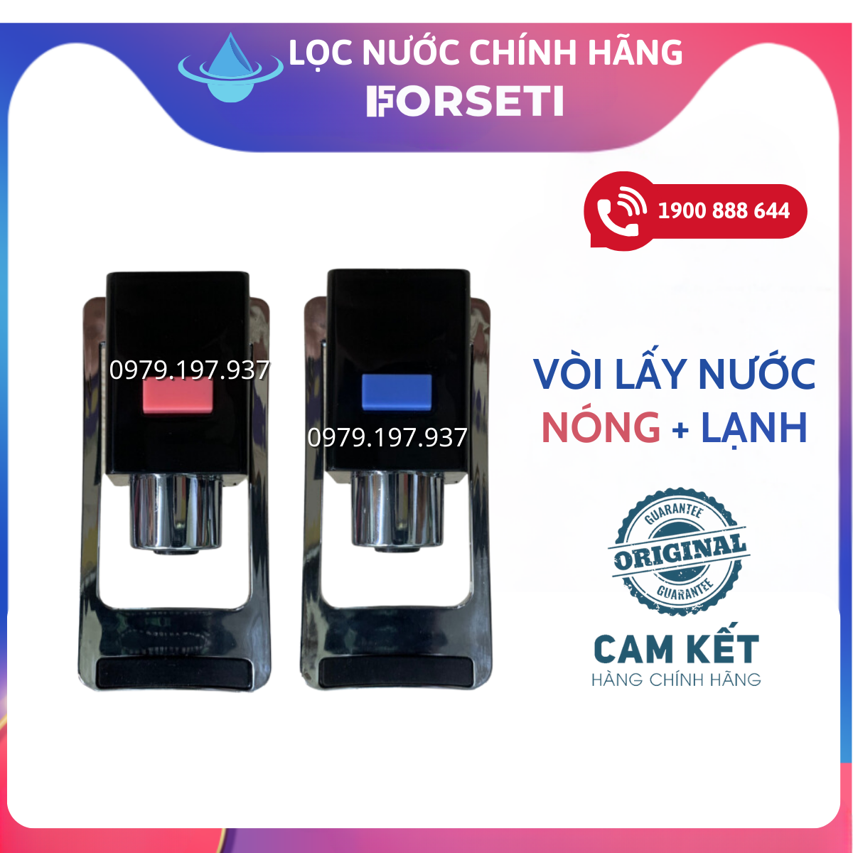 Vòi lấy nước nóng lạnh ren trong cho máy lọc nước ro korihome, kangaroo, karofi,...