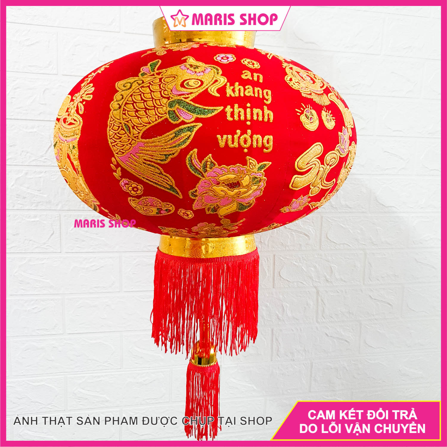  Đèn lồng vải nhung CHỮ TIẾNG VIỆT chưng tết lồng đèn tết nhiều kích thước lồng đèn nhung đỏ lồng đèn màu đỏ  DENLONGVAINHUNG  