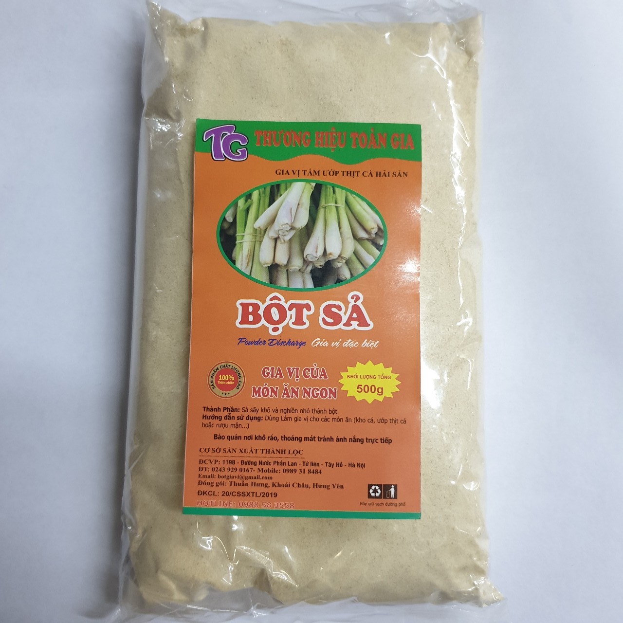 Bột sả nguyên chất gói 500gr - gia vị tiện lợi, dễ dàng tẩm ướp, thấm đều, cho món ăn thơm ngon, hấp dẫn