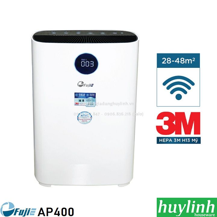 Máy lọc không khí fujie ap400 - 48m2- hepa 3m - điều khiển wifi