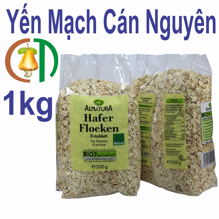 YẾN MẠCH HAFER FLOCKEN CÁN NGUYÊN DẸT MỚI, THÍCH HỢP NẤU CHÁO CHO BÉ, LÀM NGŨ CỐC, SỮA YẾN MẠCH 500G-1KG