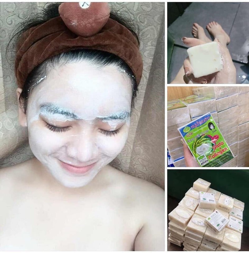 Xà phòng cám gạo kích trắng da jam thái lan